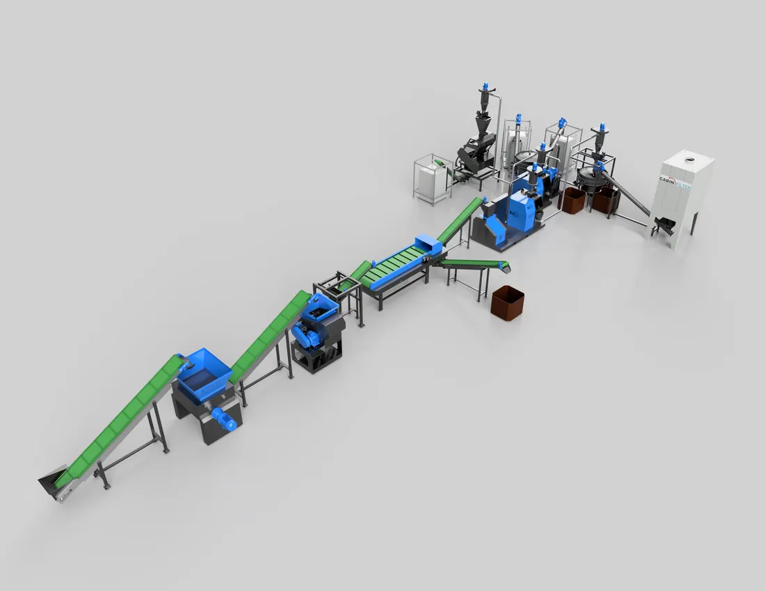 Rendering einer Linie für das PV-Recycling